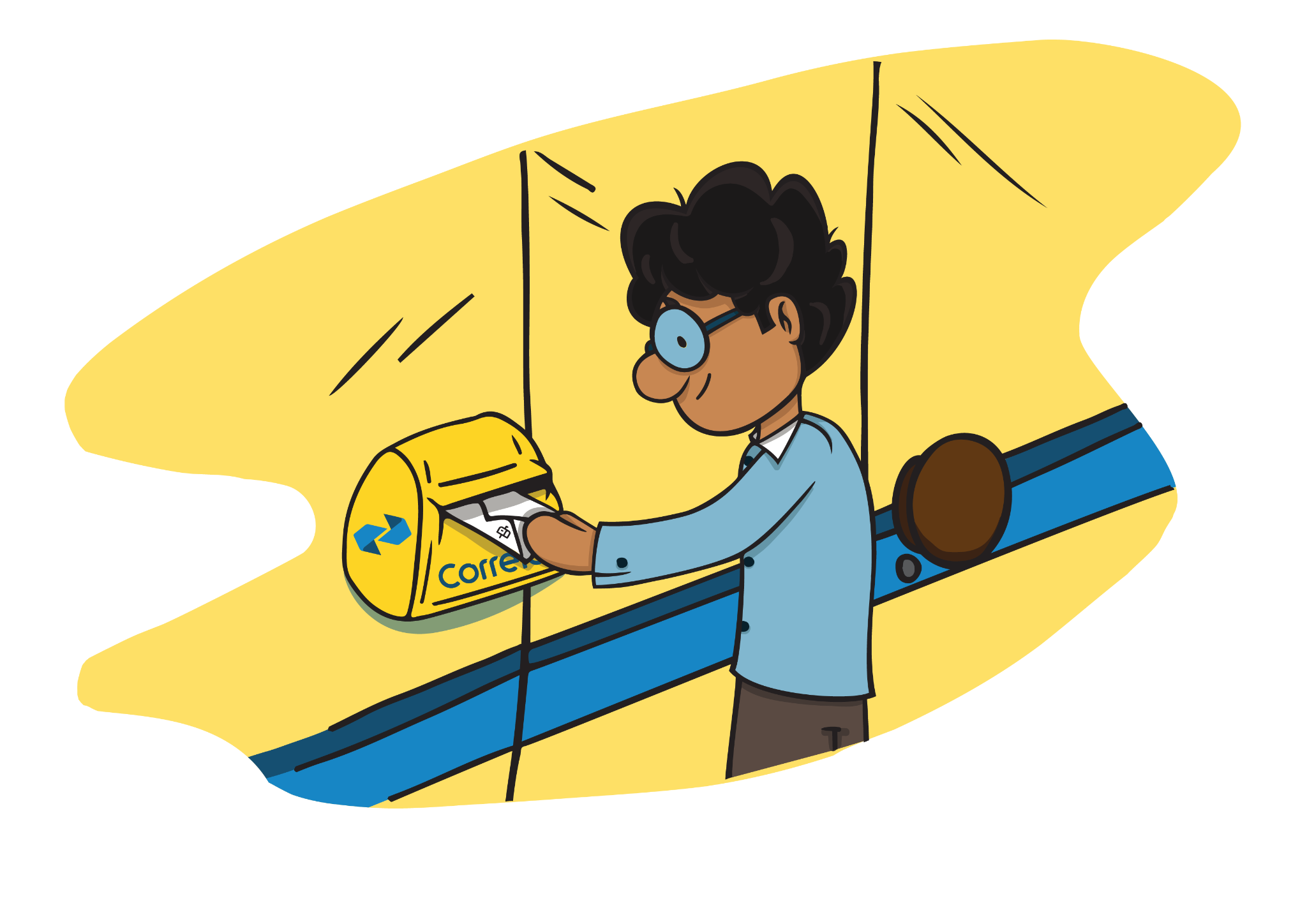 Ilustração da SenderMe sobre escrever e enviar uma carta